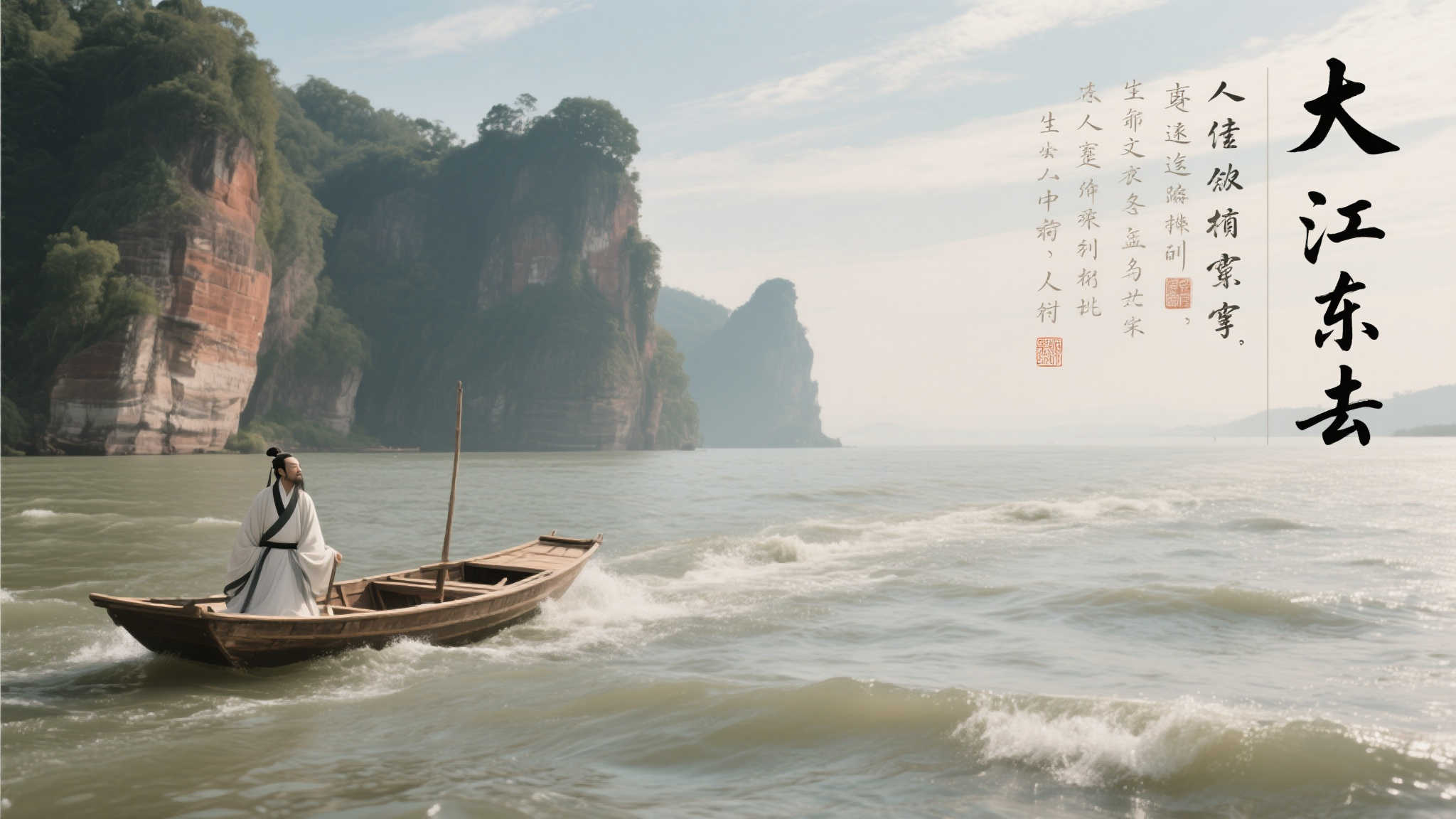 海天云影 无数文人在描述“大江东去”,留下千年悠悠佳句,其中